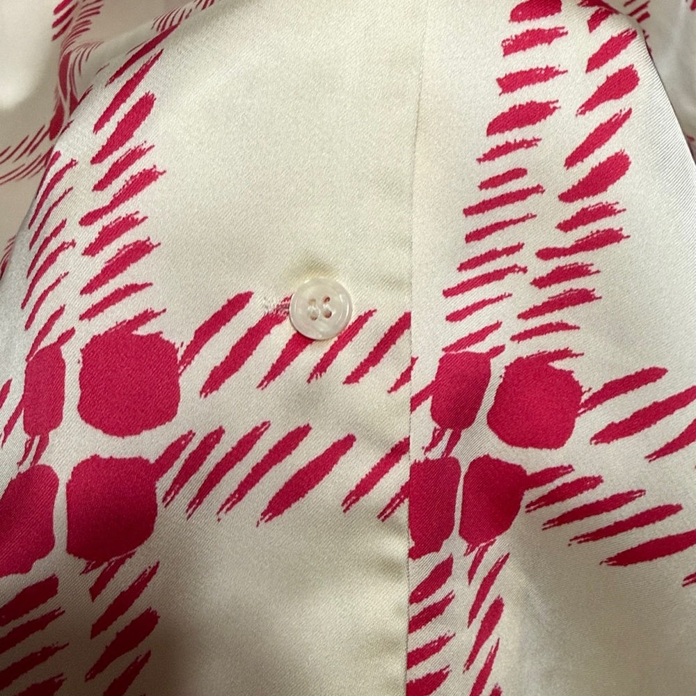Marni x Uniqlo Oversized Open Collar Short Sleeve Shirt in Fuchsia and Ivory - Picture 5 of 11